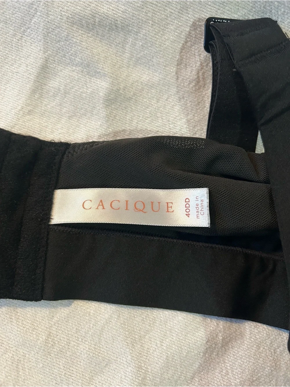 Cacique Lightly Lined No-Wire Bra Black 40DD Lane Bryant Full Coverage
